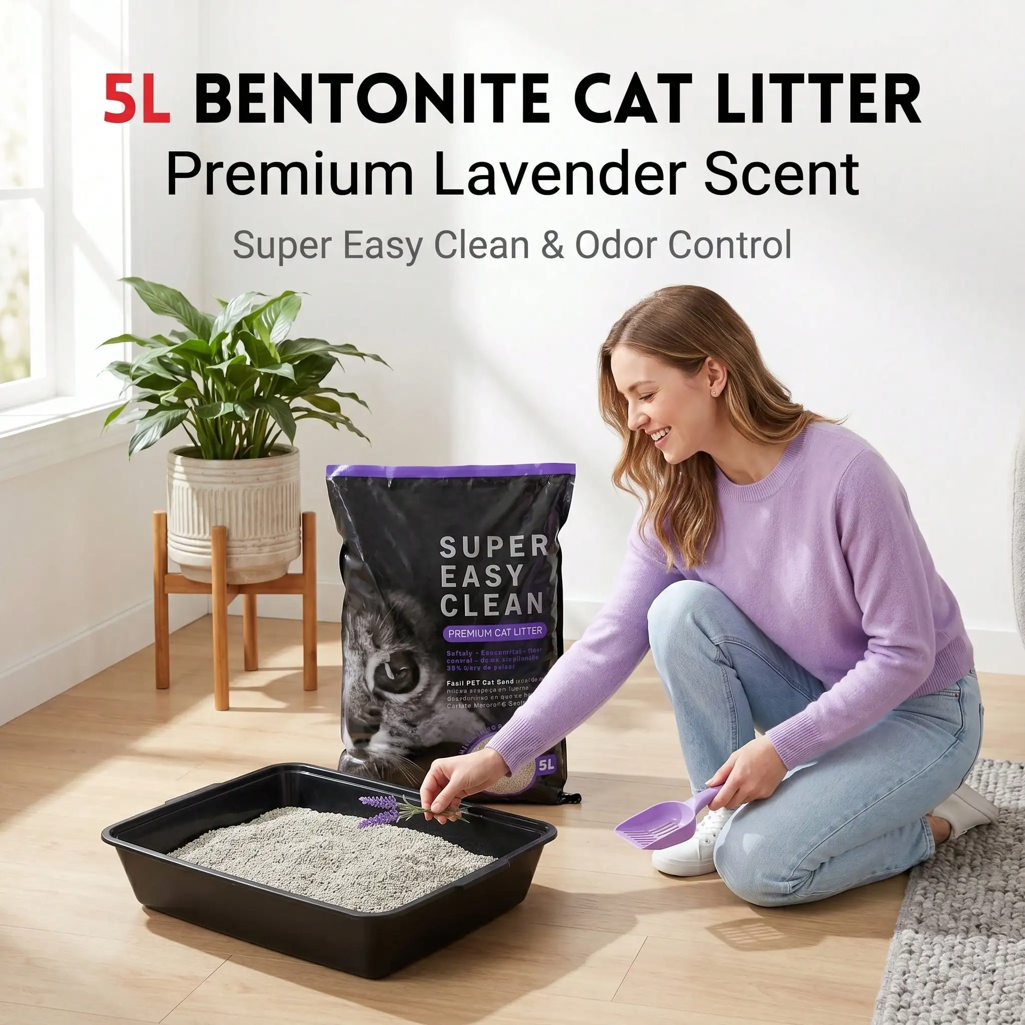 Bentonite Cat Litter Clumping Dust Free - Arena para gatos de bentonita con