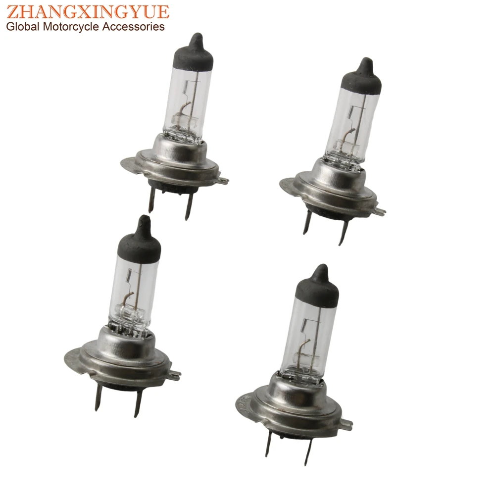 4pc H7 12V 55W White Bulb For Motorcycle Scooter Motocross Karting 50cc 125cc 200cc 250cc 300cc 246510115