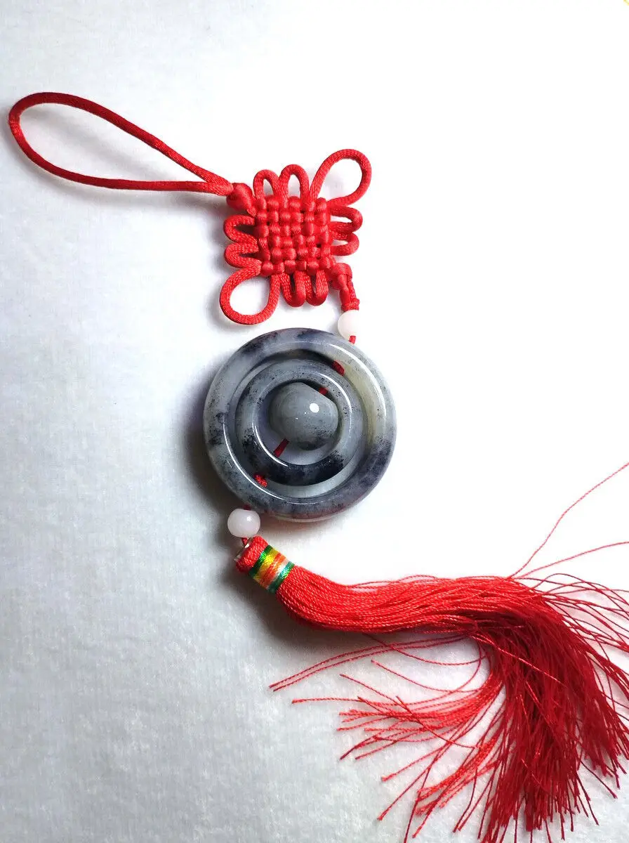 Chinese Natural Safe Car Rearview Mirror Pendant Lucky Hanging Ornament Decor view 2