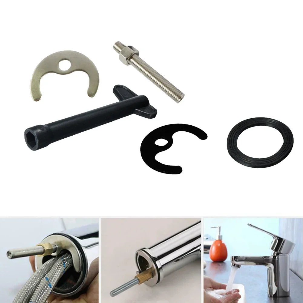 Kit Tap Faucet Fixing Fitting Faucet Repair Parts Set Tool Bolt Washer Wrench Plate Accessories Practical Useful