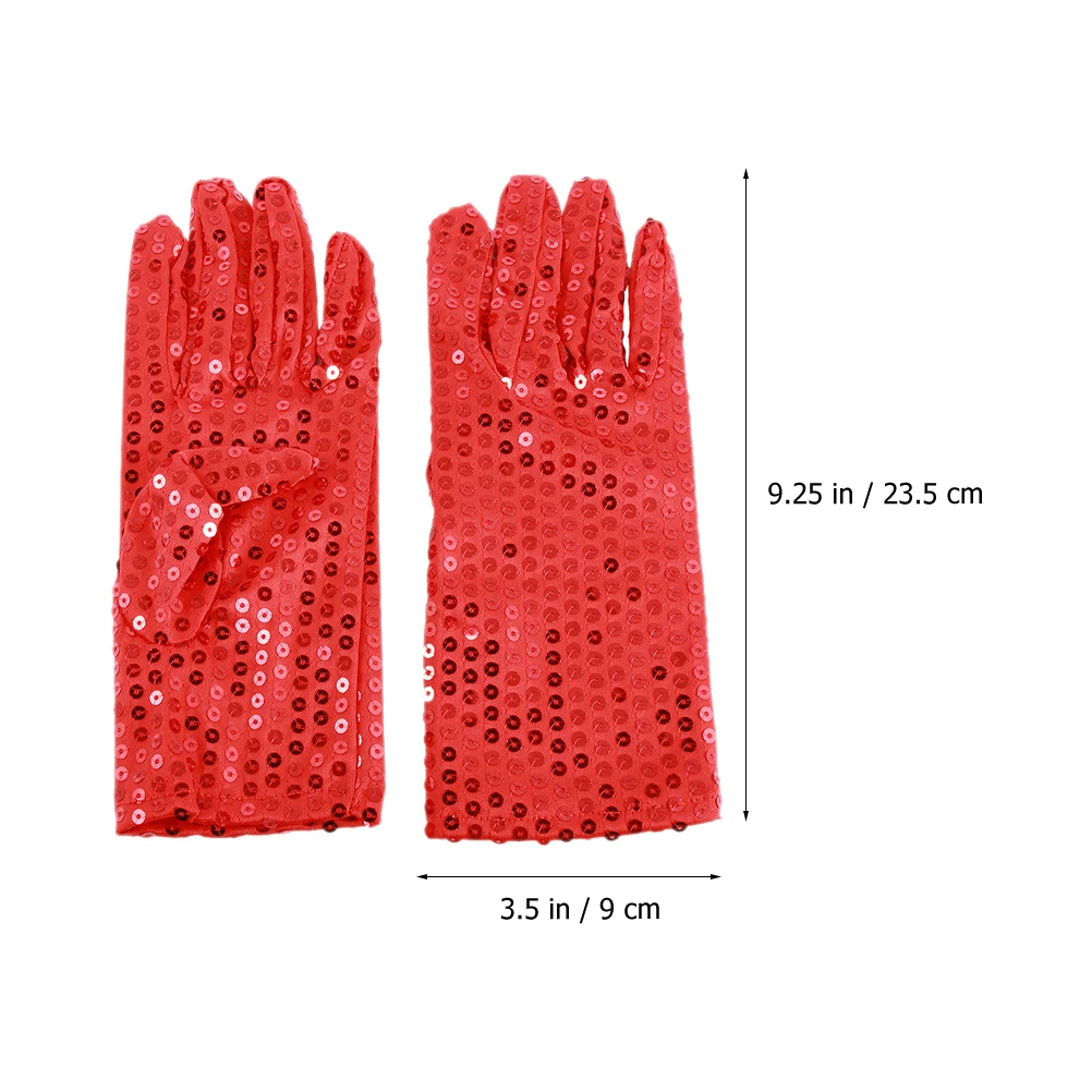 

2 Pairs Sequin Dance Gloves Short Sparkling 80s Costume Party Men for Performance Clown