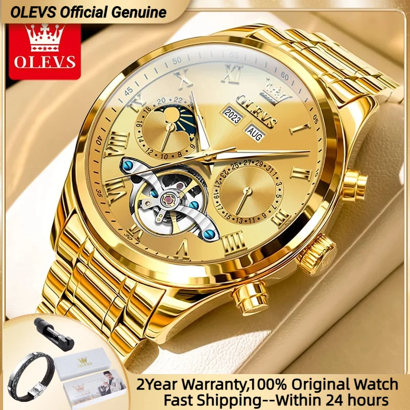 

Мужские водонепроницаемые часы-скелетоны с календарем, из нержавеющей стали