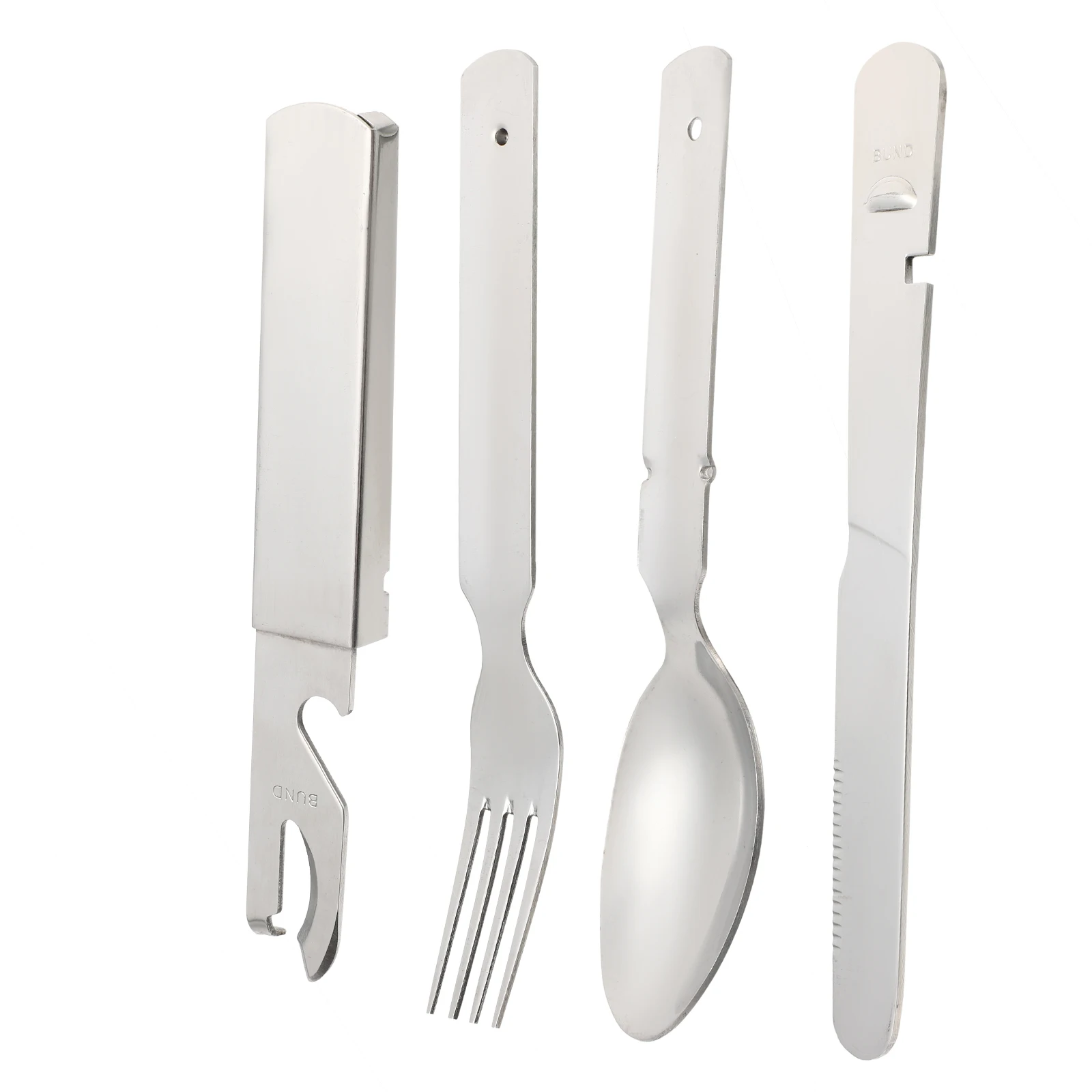 

4 Pcs Portable Cutlery Set Lunch Spoons Hike Picnic Utensil Kit Convenient Travel