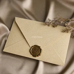 Kraft Paper European Court Style Retro Linen Envelope Letter Paper Wax Fire Seal Set for Love Letter Festival Wedding Invitation