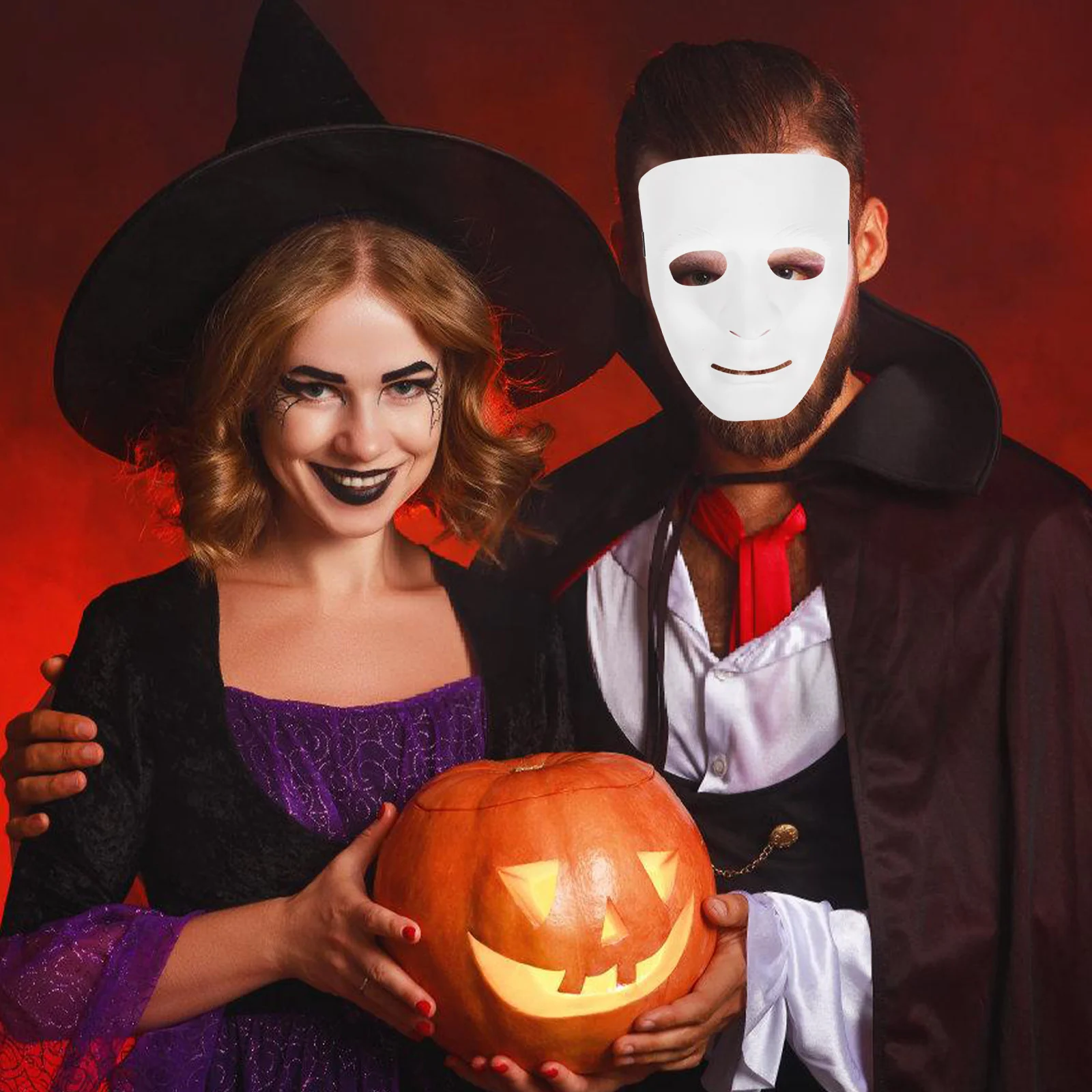 Masque de mascarade en plastique complet, 5 pièces, ruban noir, bande élastique réglable, masque de Costume de danse pour fête de carnaval d'halloween