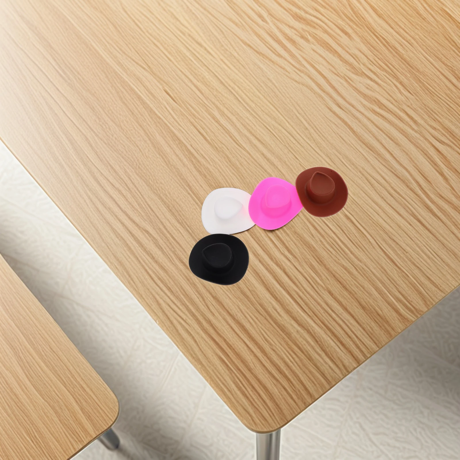 

4pcs Little Yellow Duck Cowboy Hats Mini Plastic Accessories 4 Colors Cute Decorations Car Dash DIY Party Favors