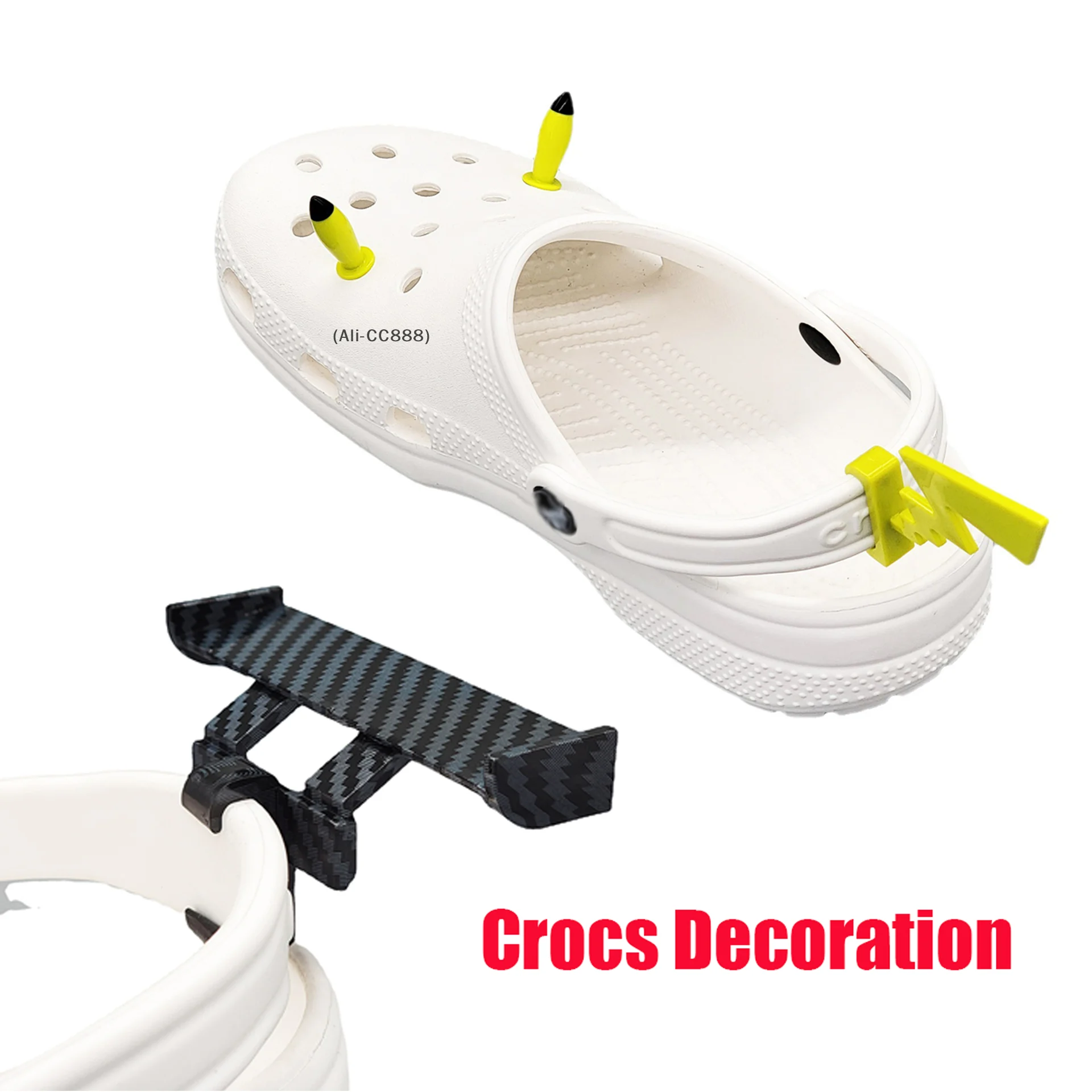 1Pair Creative Car Rear Wing Cute Cartoon Hole Shoe Flowrs .Fun Cave Slipper Shoe Decoration Heel Strap Pendant