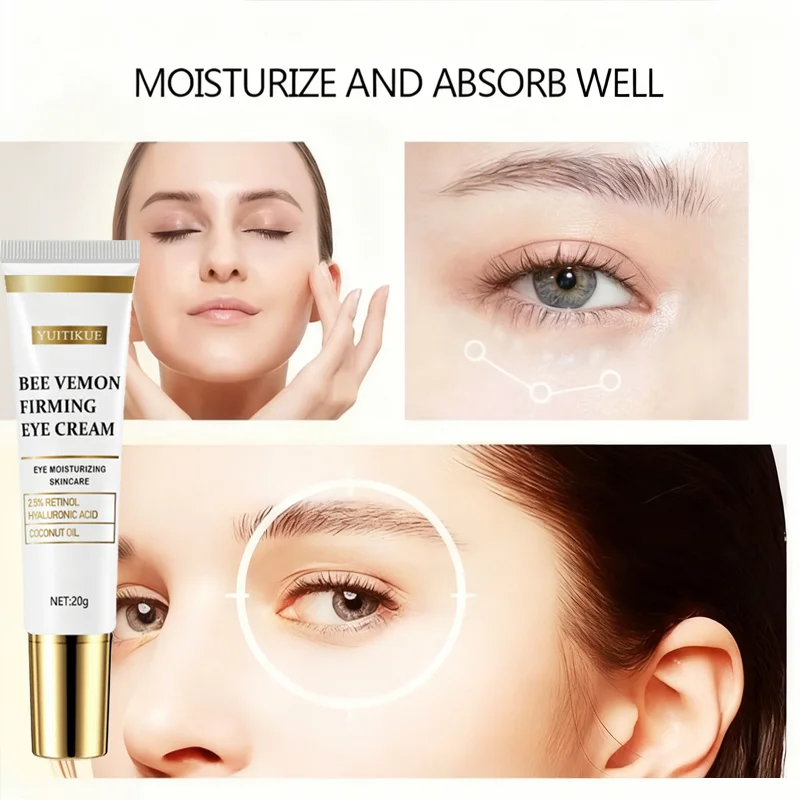 كريم عين لشد سم النحل، ورفع شد العين وترطيب العناية بالبشرة يحتوي على 2.5% ريتينول وحمض الهيالورونيك وزيت جوز الهند