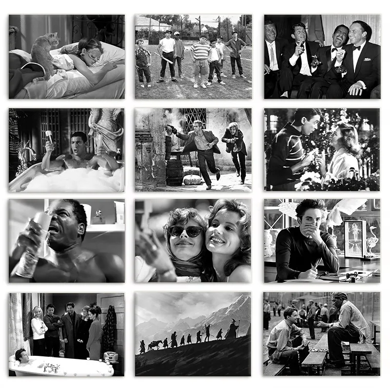 Black and White Classic Movie Scenes Poster Friday Fleabag Funny Photography Canvas Painting Wall Art for Bathroom Home Decor