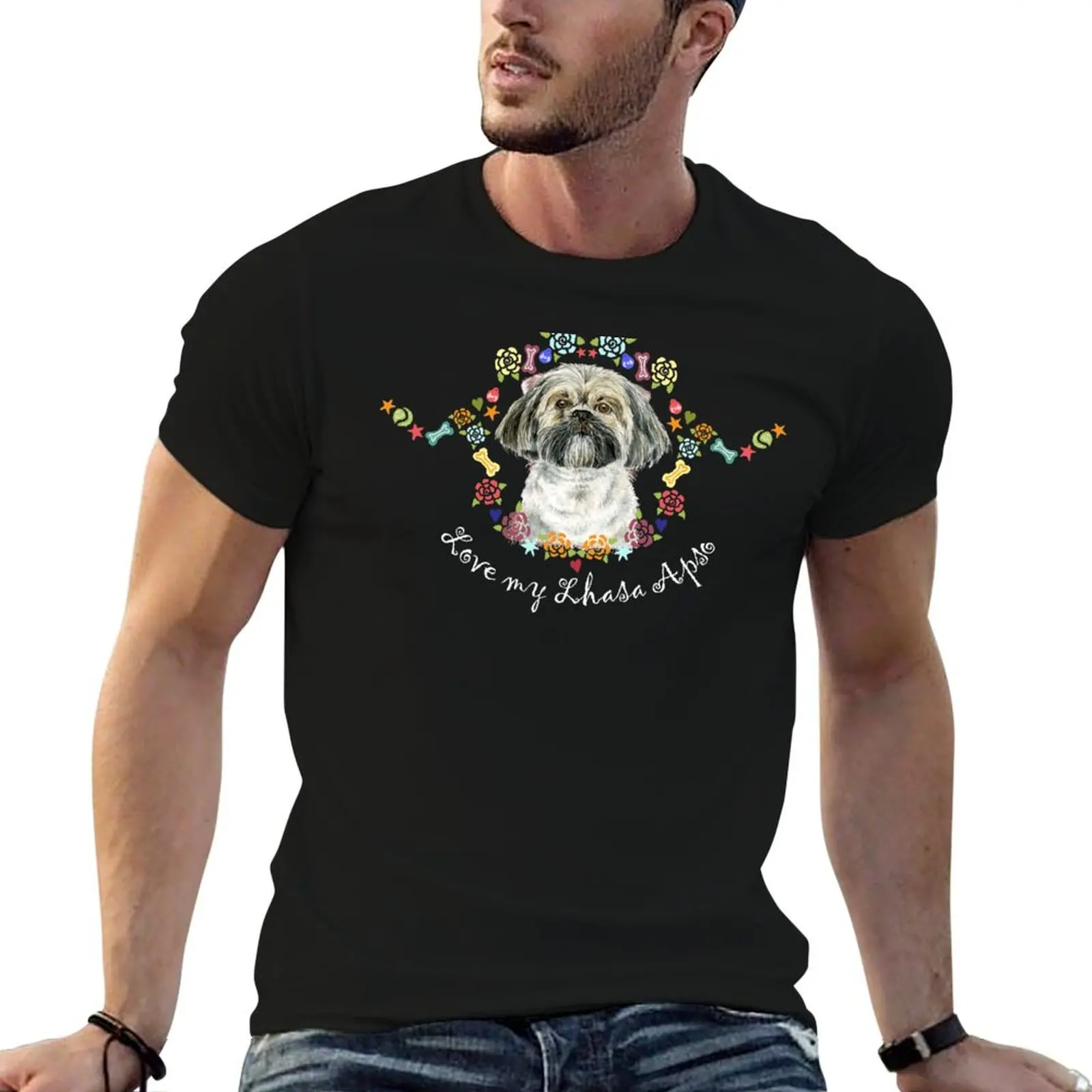 

to man shirt for Lhasa cotton t Love Apso men t T-Shirt shirts pack