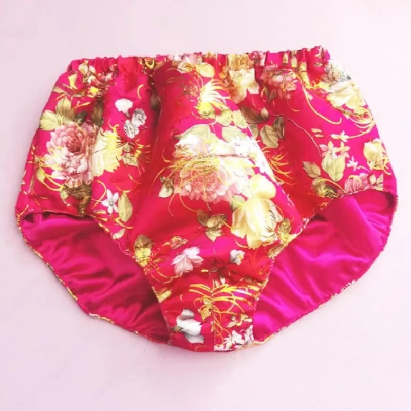 M-4XL Uomo fatto a mano in raso lucido floreale tocco setoso Mutandine Slip lisci Club FKK Private Party BF Spettacolo dal vivo Danza Costumi sexy