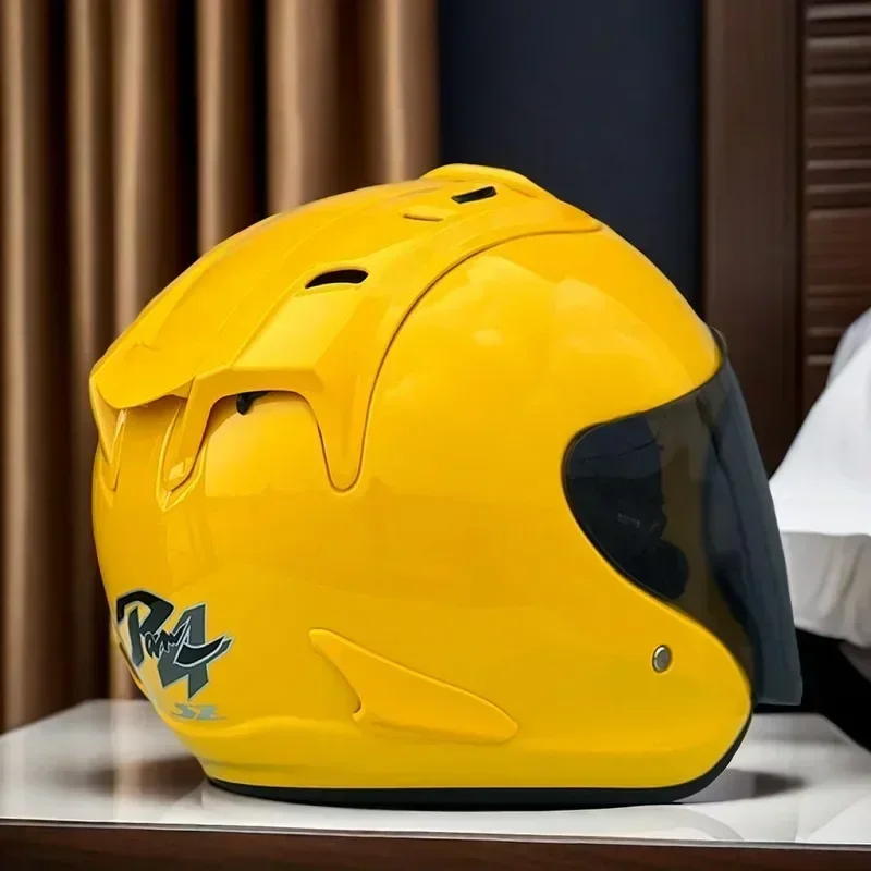 SZ-Casque de moto Ram 4 pour homme et femme, visage ouvert, route de montagne lumineuse, jaune, saison d'été, ECE, 3/4