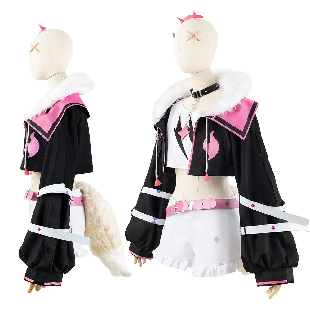 Vtuber Fuwawa Mococo Abyssgard Cosplay Costume Fwmc Hololive EN Advent 3rd Fuwa Moco Holo Abysguard Girl Set Wig Anime