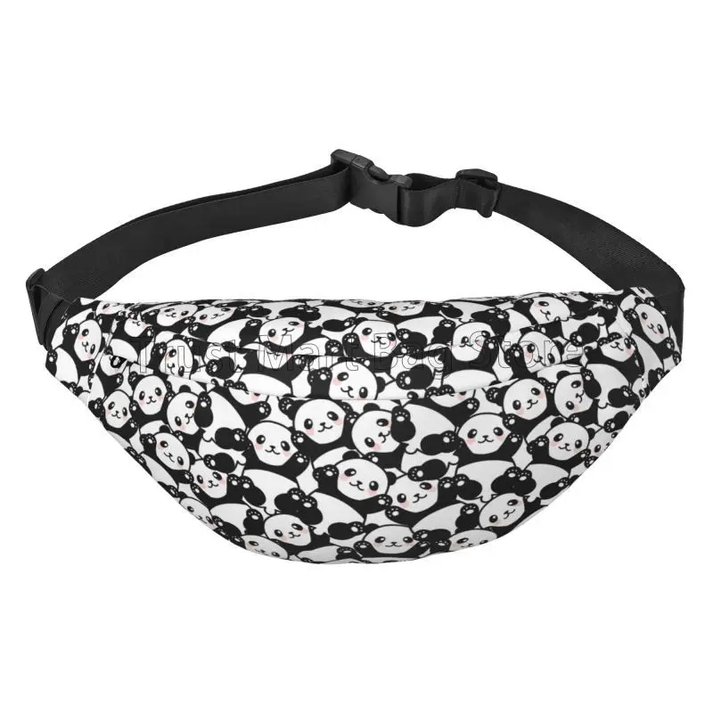 Riñonera con estampado de Panda para hombre y mujer, bolsa con cinturón ajustable para viajar, senderismo, ciclismo y correr