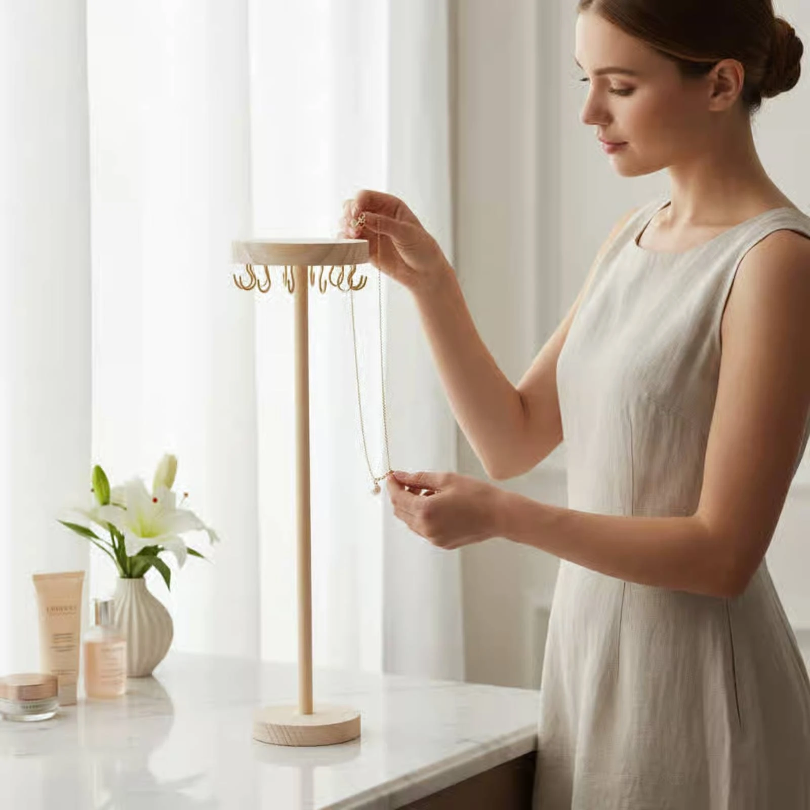 Necklace Display Stand Multi-Hook Jewelry Display Rack for Market Stall