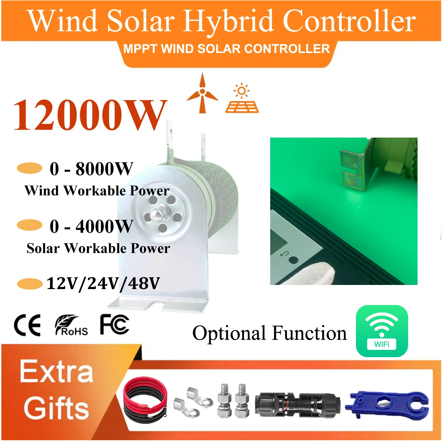 

5000 Вт 4 кВт гибридный ветро-солнечный контроллер заряда Auto12 24 48 В MPPT эквалайзер батареи для литиевой батареи Lifepo4 другой, с Wi-Fi
