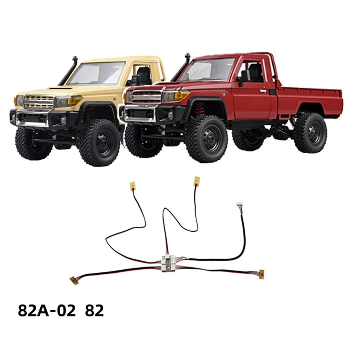BABQ RC Car 82A-02 Headlights, Rear Light Harness for MN78 MN82 MN99S RC Car Spare Parts Accessories