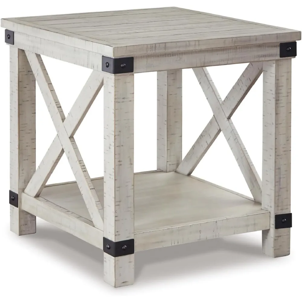 

Design by Ashley Carynhurst Rustic Farmhouse End Table, Whitewash