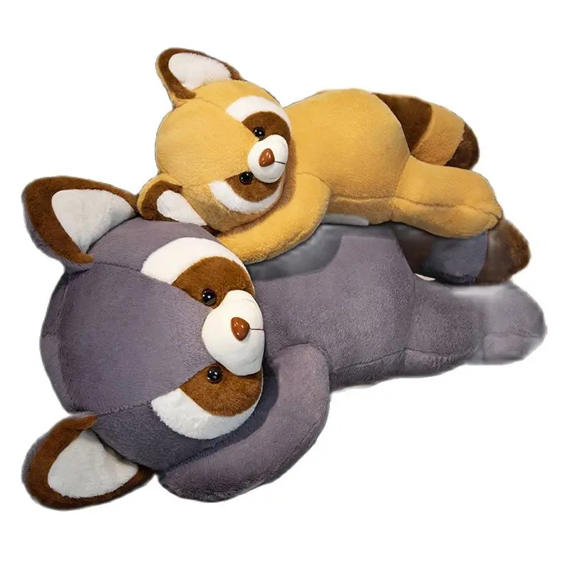 

Kawaii Giant 90cm Raccoon Prone Pillow Plush Toys High Quality Simulation Animals Soft Comfort Doll Home Decor Children Gift