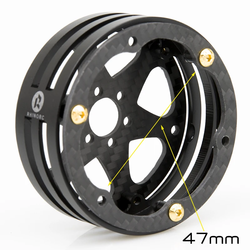 Rhino Narrow Carbon Fiber Aluminum 2.2 inch Pro LightWeight RC Car Crawler Wheel SCX10 RBX10 RR10 Wraith MOA