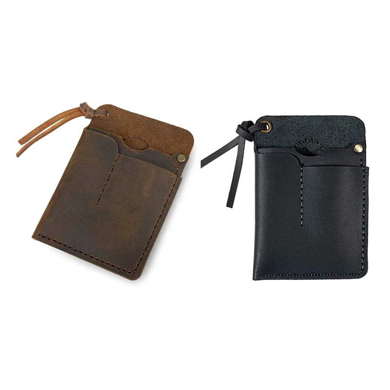 Portable Men Leather EDC Organizer Sheath Handmade Tool Pouch Holster for Case Bag Birthday Gift for Men Women Black/Bro