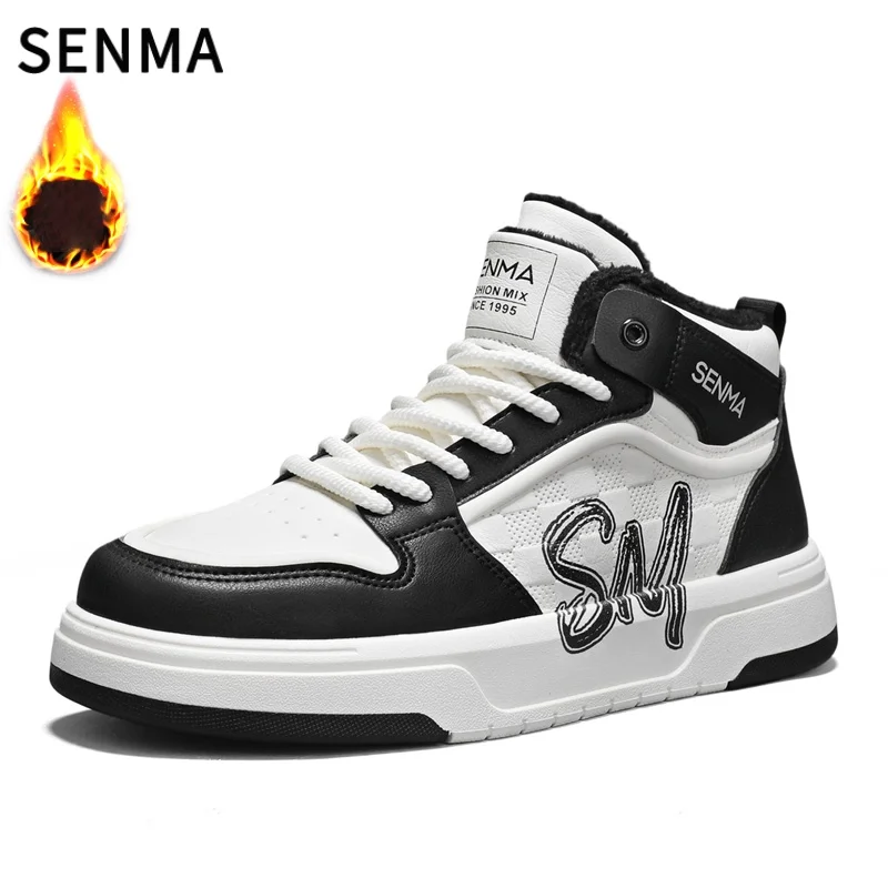 

SENMA Warm Winter Men Cotton Shoes Mens Skateboarding Shoes Soft Casual Shoes Warm Low Top Male Sneakers Classic Board Shoe39-45