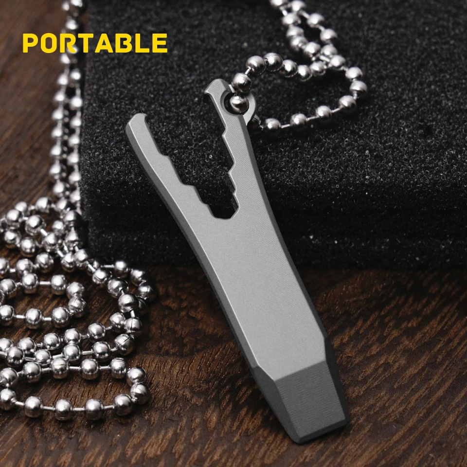 42mm MINI TC4 Titanium Alloy Crowbar EDC Portable Open Delivery Tool Bottle Opener Self-defence Unpacking Gadget Keychain Pendan