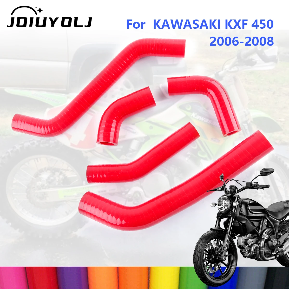 

For 2006 2007 2008 KAWASAKI KX450F KX450F 3Plys Silicone Radiator Hose Pipe Kit 5Pcs
