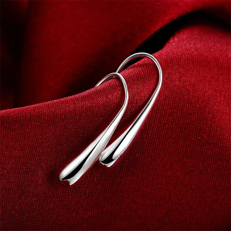 925 Sterling Silver charm Water droplets Earrings for women Luxury Fashion Party Wedding Accessories Jewelry Christmas Gifts