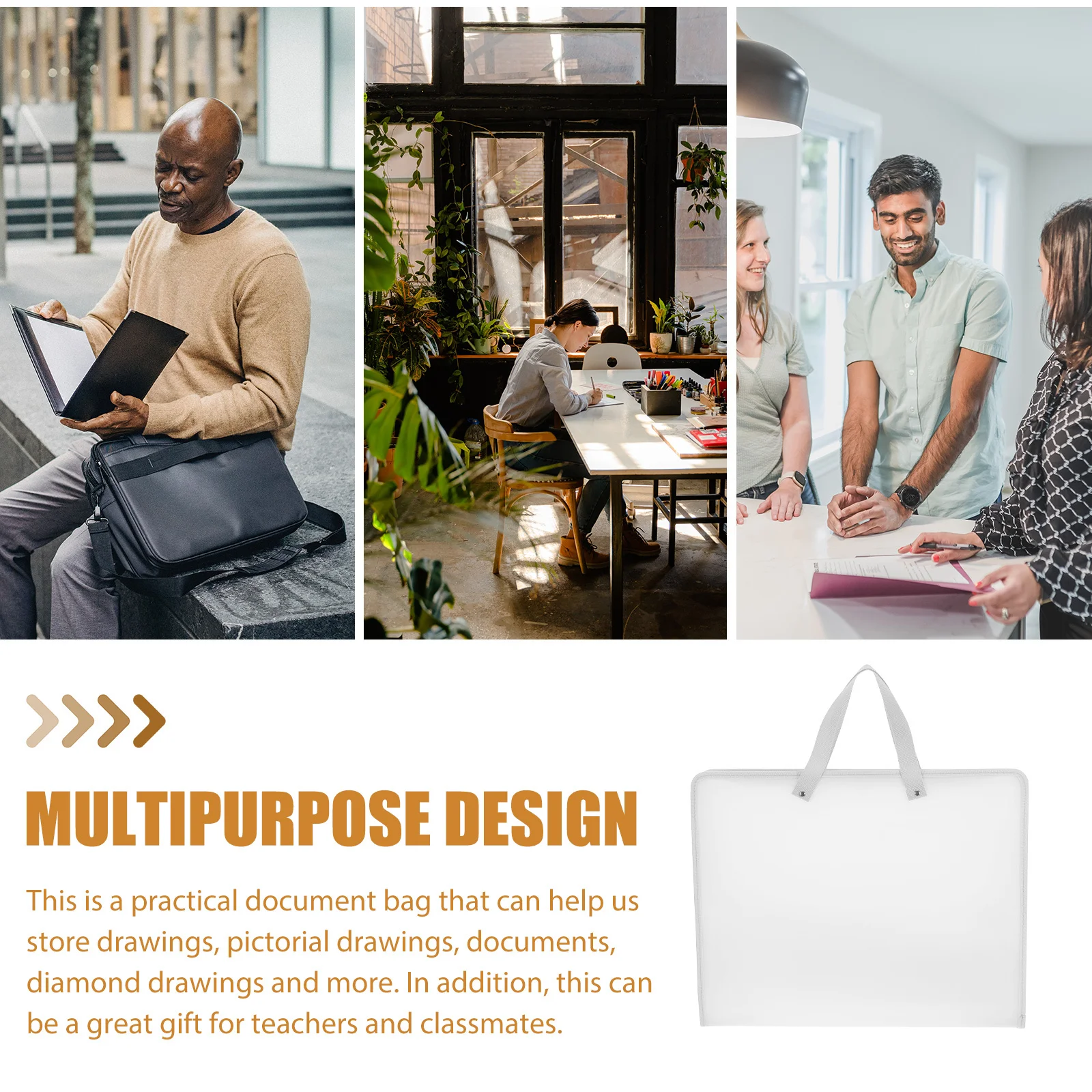 حقيبة محفظة فنية، منظم ملفات مقاوم للماء شديد التحمل للطلاب والفنانين، حامل مستندات متعدد الأغراض لتخزين الورق
