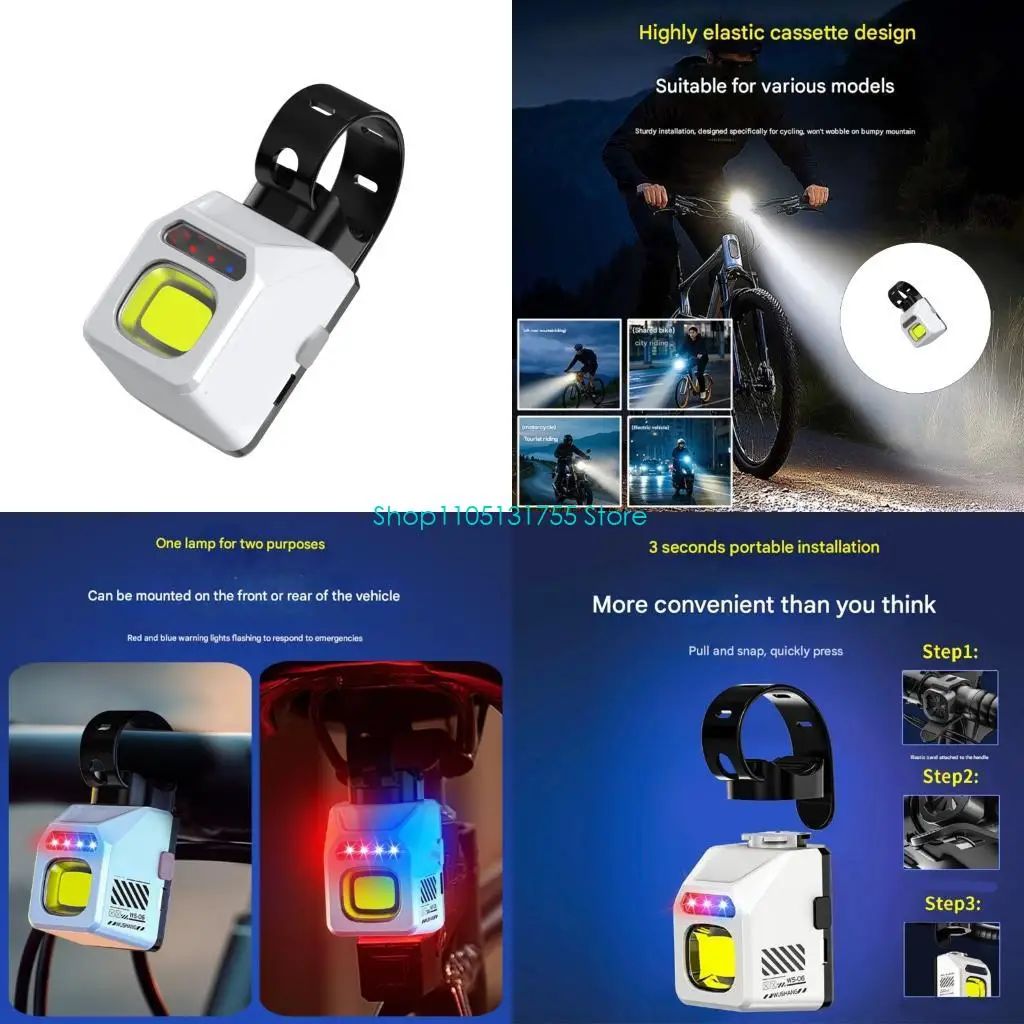 

K0EF Эффективный перезаряжаемый велосипедный фонарь USB C со светодиодной ручкой для подвесного освещения велосипедов