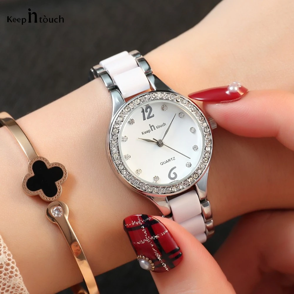 New Fashion Women Watches Waterproof Ceramic Quartz Lady Clock For Girl Dress Diamond Female Gift Relogio Feminino часы женские