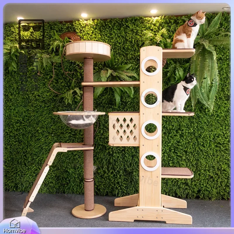 Large Cat Tree Tower 5 Tier Wide Climbing Frame Scratching Post Villa Nest Furniture Pet Playhouse Activity Center