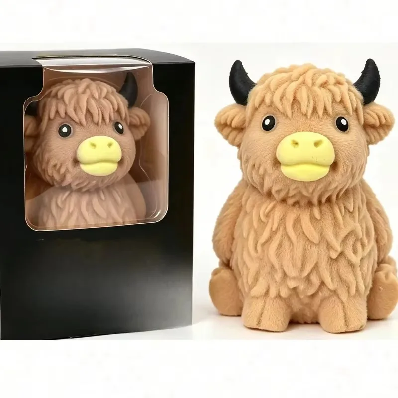 Scottish Highland Cow Squishy Slow Rebound Anxiety Relief Fidget Toy Squishy Toys Juegos Para Niños,Gift