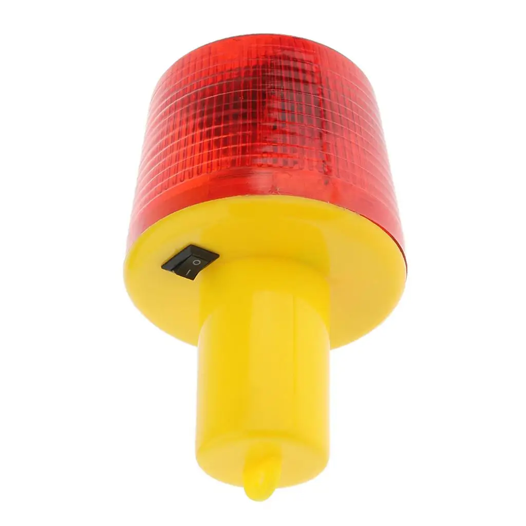 Solar Powered Warning Light Round Traffic Construction Beacon Red