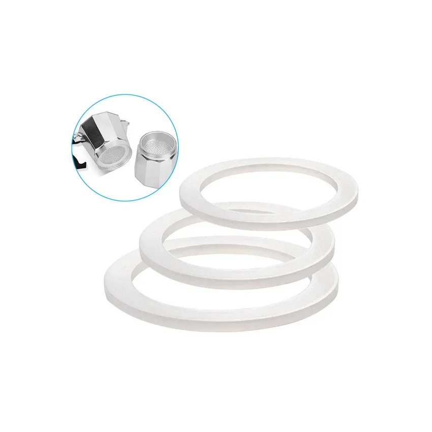 Coffee Rubber Ring Gasket Set, Bialetti Gasket Set, Arruela flexível, Substituição para copos, Moka Pot, Espresso Coffee Makers Parts
