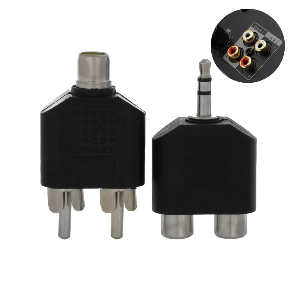 3.5mm to Dual 2 RCA Female Male Jack Audio Adapter Y Splitter Audio Adapter for TV Video Headphone Converter Video Accessories