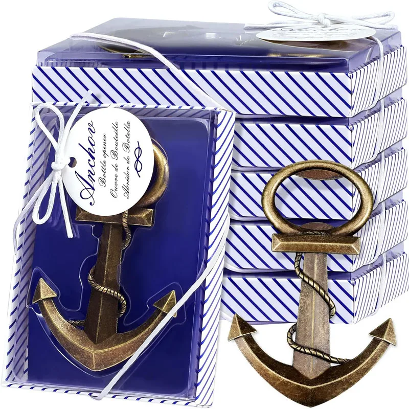 50PCS Anchor Bottle Opener for Nautical Themed Wedding Favors Gifts Bridal Shower Decorations Baby Shower Party Souvenirs