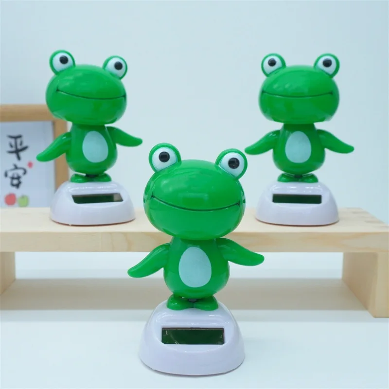 Cartoon Cute Little Frog Shaking Head And Dancing Car Small Ornaments Funny Frog Centre Console Car Interiors Accessories