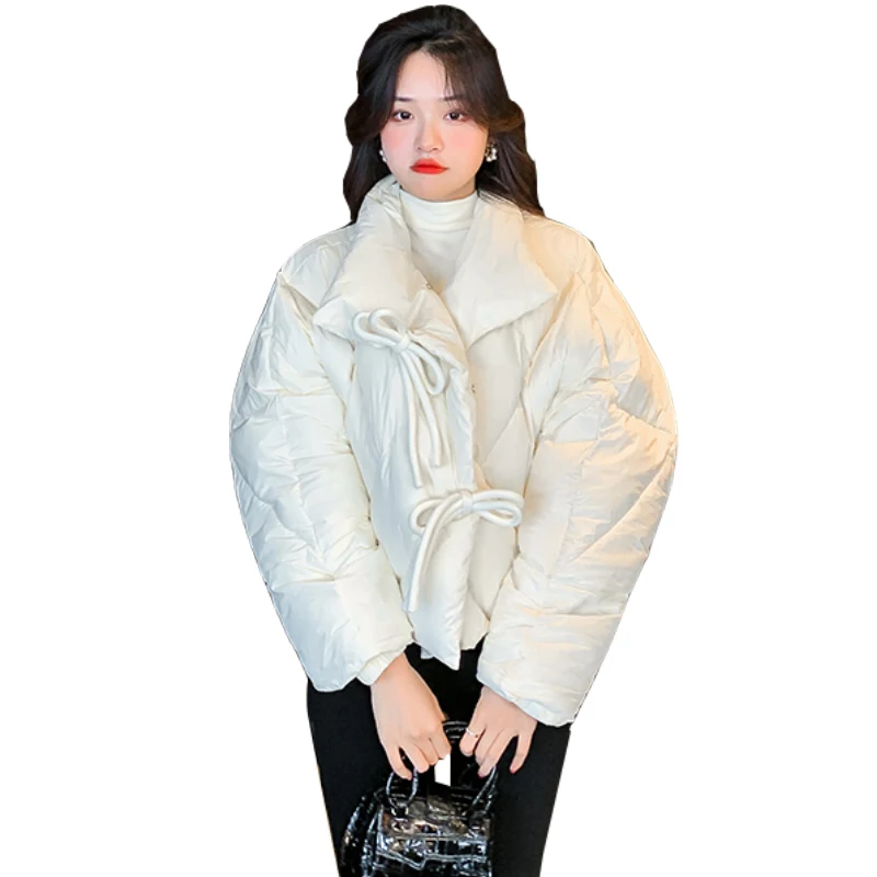 Imagem -05 - Inverno Branco Curto Pão para Baixo Cabolsa Moda Feminina Coreano para Baixo Cabolsas Soltos Jaquetas Puffer Jacketwomen Roupas Jaqueta Y2k 2023