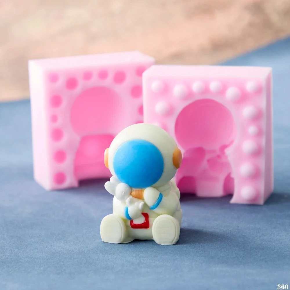 Cute 3d Astronaut Silicone Molds Spaceship Planet Rocket Fondant Cake Chocolate Mould Diy Plaster Resin Molds Cake Decoration