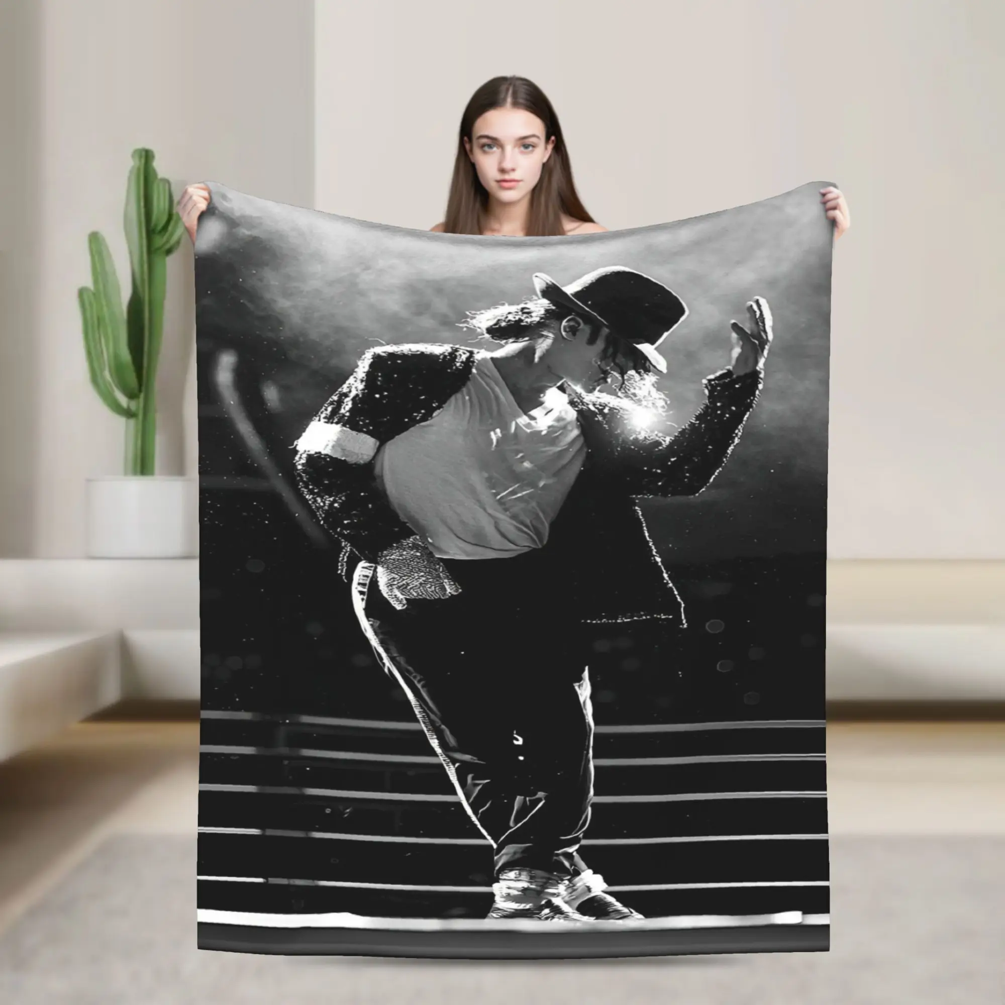 MJ King of Pop Music Michael Jackson Blankets Camping Flannel Bedding Throws For Couch Bed Super Warm Bedspread Gift Idea