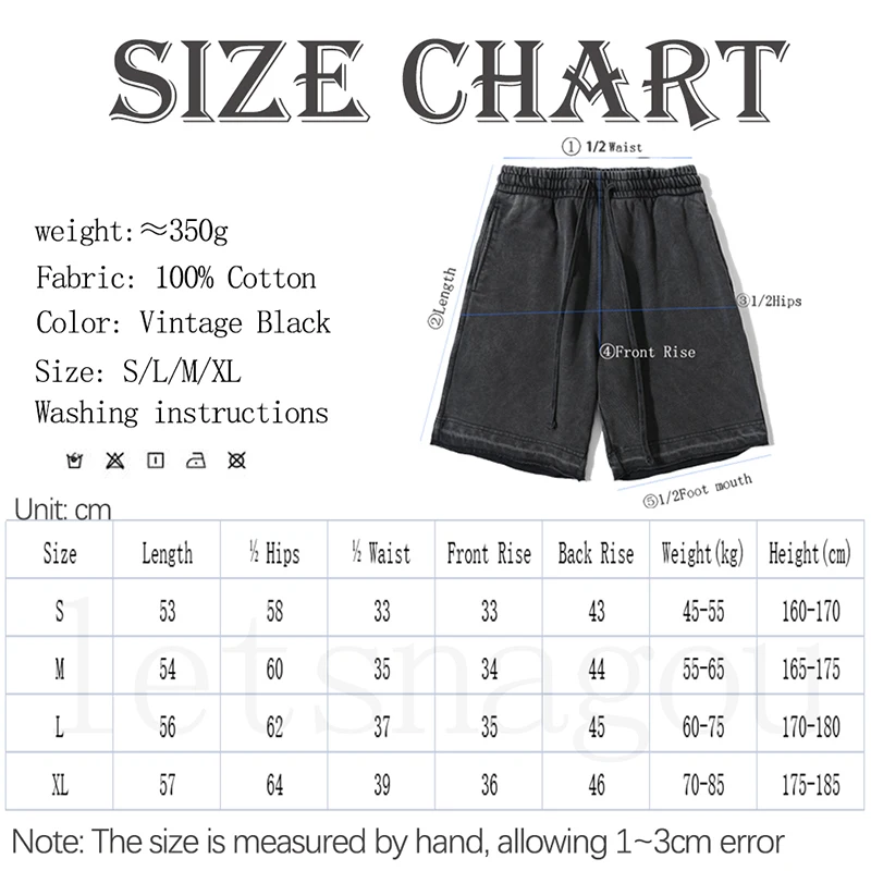 Summer Men\'s Custom Logo Shorts Vintage Washed Cotton Shorts Loose Casual Beach Short Pants Sportwear Gym Jogging Pants