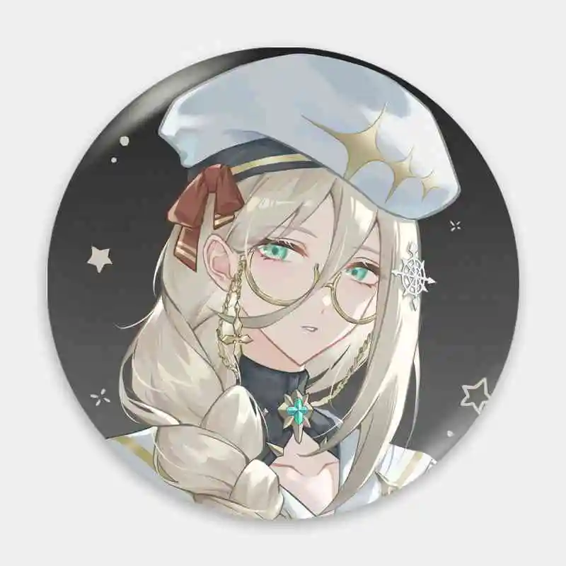 بروش شارة أنيمي قناة Aia Amare ، ملحقات مرساة ، ديكور تنكري صفيح ، مجوهرات معدنية أنيقة ، VTuber