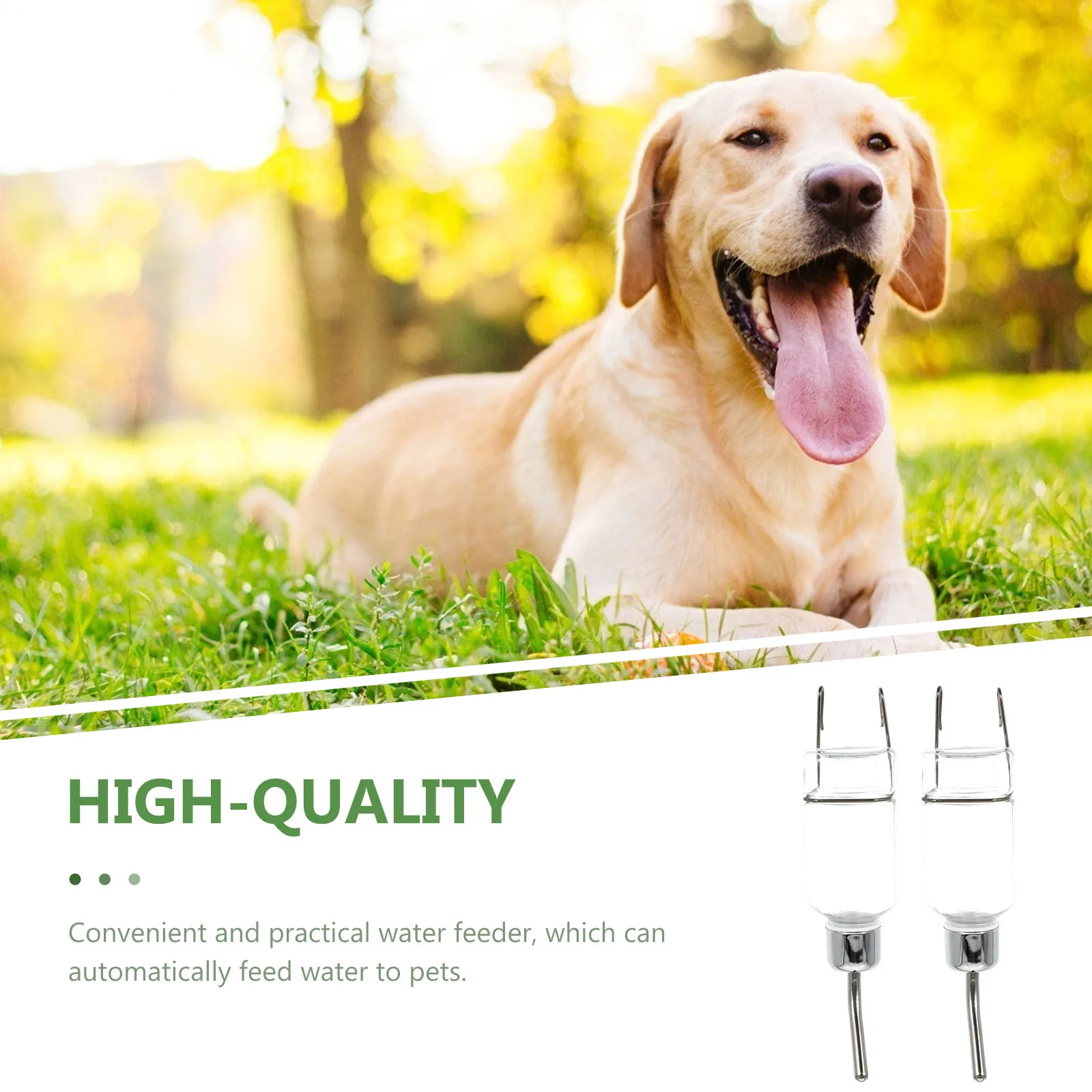 

2 pcs Fountain 350ml Water Dispenser Hanging Bottle White Pet Drinking Tool Leak Proof Bowl Pet Supplies