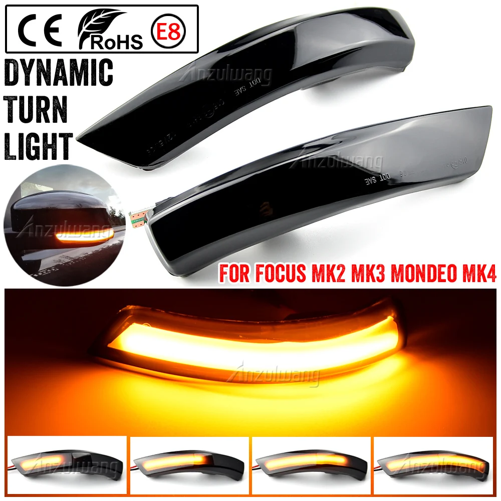 

For Ford Focus 2 MK2 Focus 3 MK3 3.5 For Mondeo MK4 EU Dynamic Turn Signal Light Side Mirror Indicator Sequential Blinker Lamp