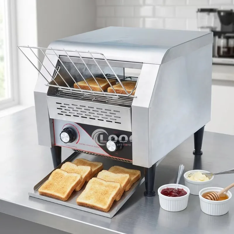 

Professional Restaurant Stainless Steel Conveyor Belt Toaster 300 Slices/H 220V Commercial Conveyor Toaster For Bun Bagel Bread