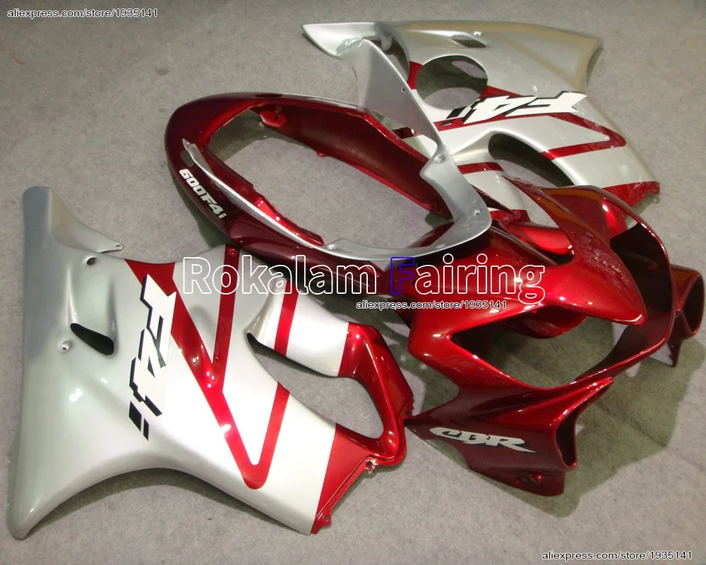 For Honda CBR600 F4i 2004 2005 2006 2007 CBR 600 F4i 04 05 06 07 Red Silver Sportbike Fairing (Injection molding)