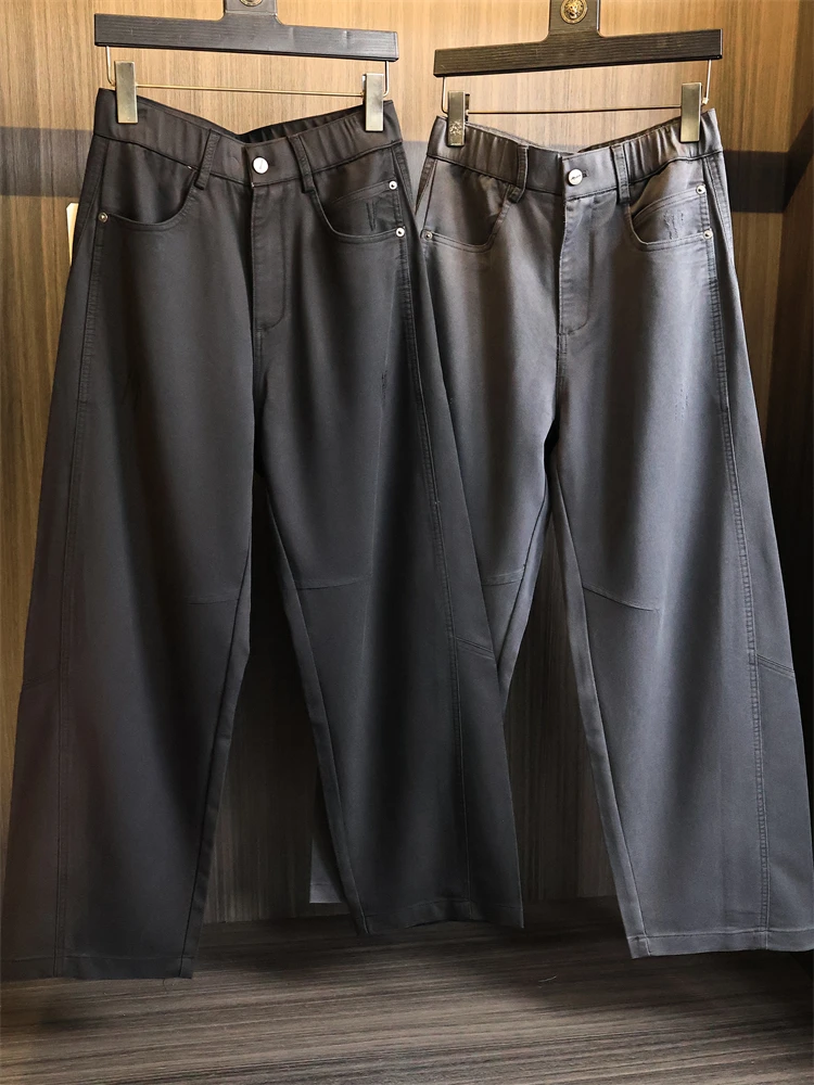 Men's Straight Leg Casual Pants Fashion Urban Style Comfortable Fit  Blend High Waist Zipper Closure Breathable Autumn ...