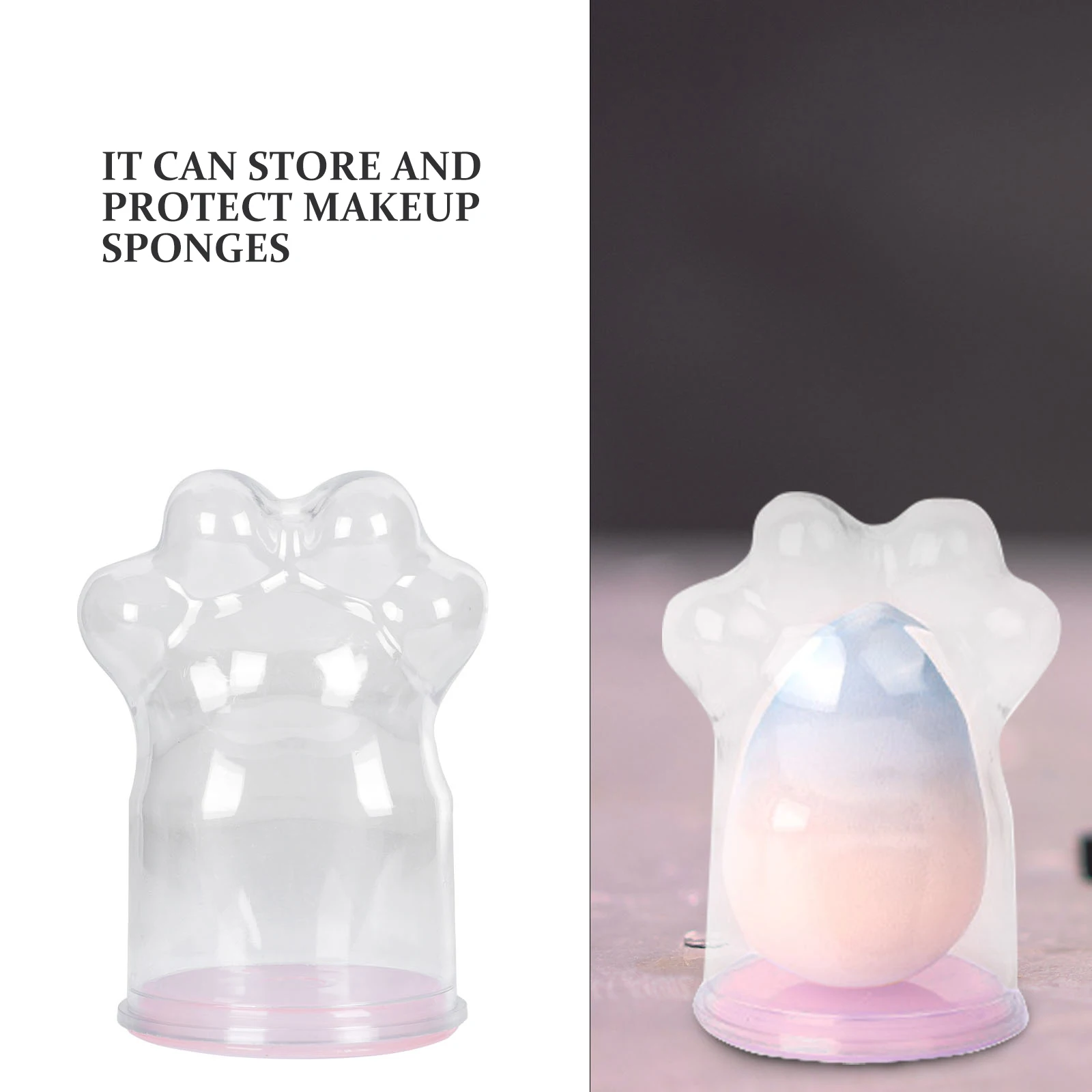 

10pcs Makeup Sponge Box Premium PP Material Beauty Egg Storage Containers Cat Claw Case Mini Size Protective